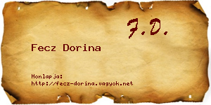 Fecz Dorina névjegykártya